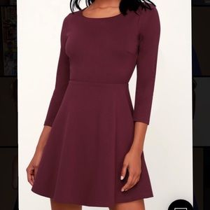 Lulus backless lace mini dress / purple / S